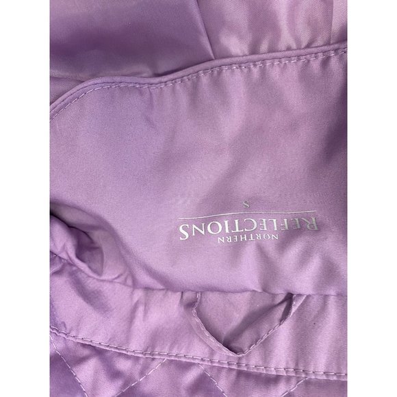 Northern Reflection Women's Snap Button Up Quilted Vest Size Small Mauve Sleeve - Picture 2 of 4